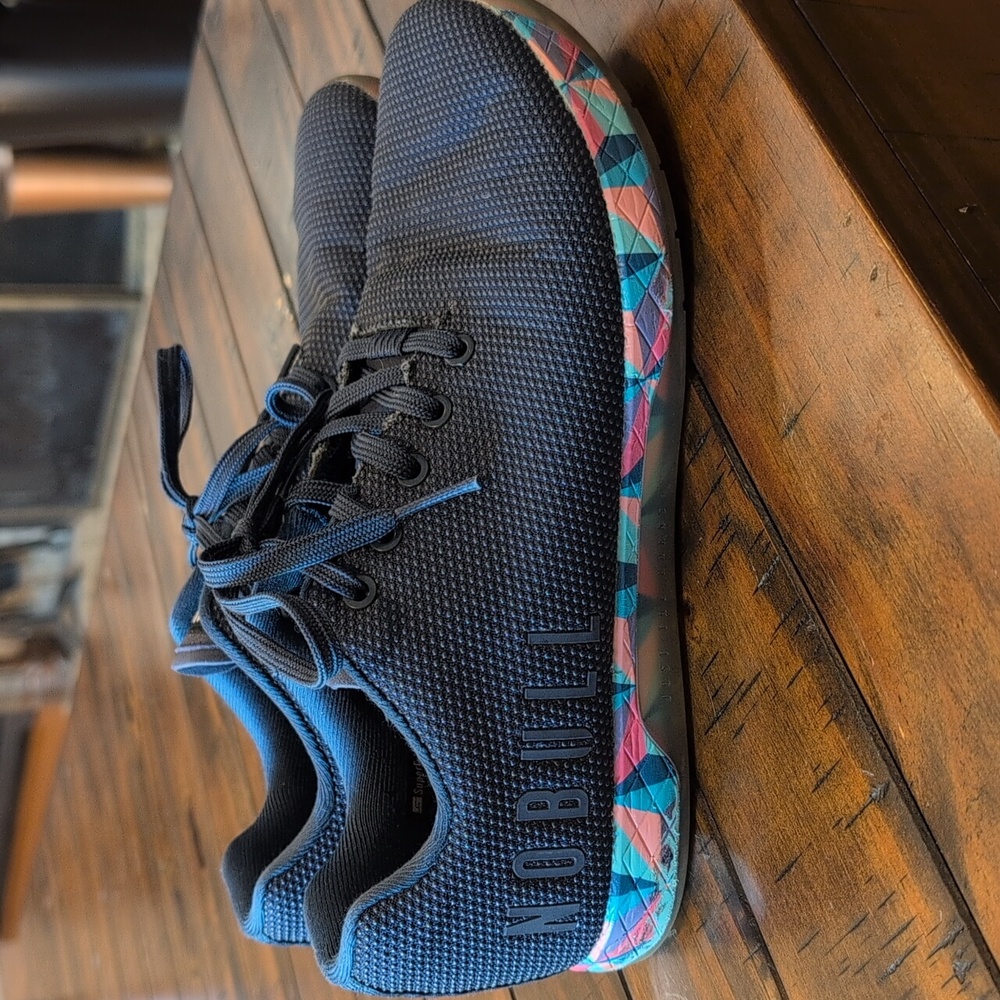 NOBULL Black Sneakers with Multicolor Geometric Midsole